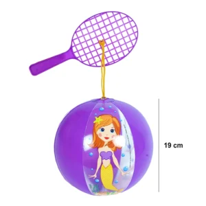 Jouet ballon raquette sirène violet, diamètre ballon : 19cm