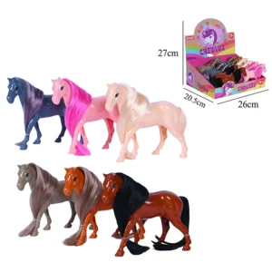 Jouet figurine cheval 6 assortis, taille boite : 26cm de large, 20,5cm de profondeur et 27cm de haut