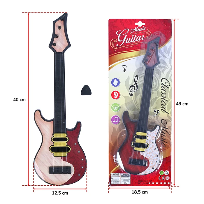 Assortiment de 2 guitare, taille carte : 49cm de haut et 18,5cm de large