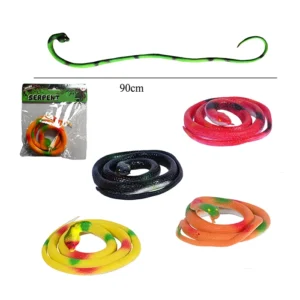 Jouet serpent PVC 5 coloris (vert, noir, rouge, jaune et orange) taille serpent : 90cm de long