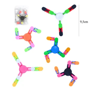 Jouet toupie articulée 5 coloris multicolores, 9,5cm de haut