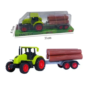 Jouet tracteur avec remorque, taille boite : 31cm de long et 8,5cm de large