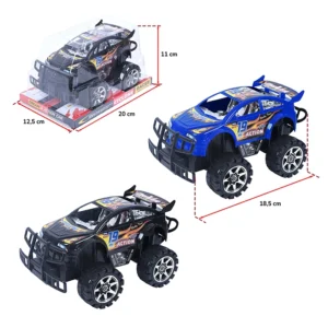 Jouet voiture 4x4 2 coloris (bleu et noir), taille boite : 12,5cm de large, 20cm de long et 11cm de haut