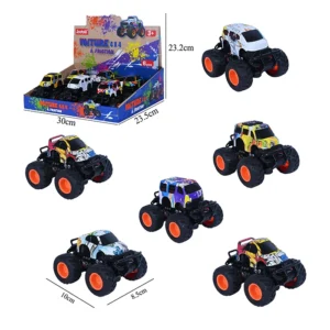 Jouet voiture 4x4 avec motifs multicolores 6 assortis, taille boite : 30cm de long, 23,5cm de profondeur et 23,2cm de haut