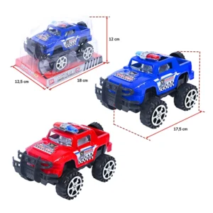 Jouet voiture 4x4 police 2 coloris (bleu et rouge), taille boite : 12,5cm de large, 18cm de long et 12cm de haut
