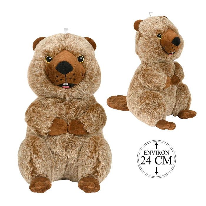 Peluche castor, 24cm de haut