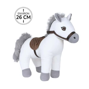 Peluche cheval blanc, 26cm de haut