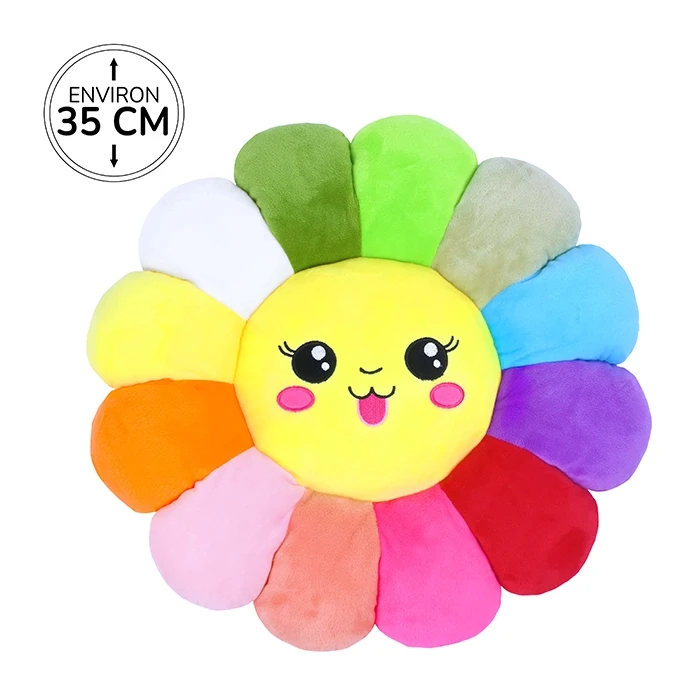 Peluche fleur multi couleurs, 35cm de haut