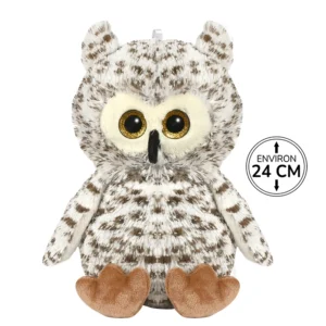 Peluche hibou assis 24cm de haut