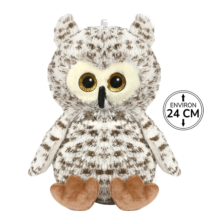 Peluche hibou assis 24cm de haut
