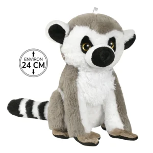 Peluche lémurien assis, 24cm de haut