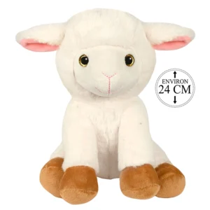 Peluche mouton blanc assis 24cm de haut