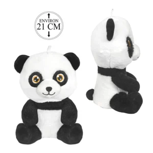 Peluche panda assis, 21cm de haut