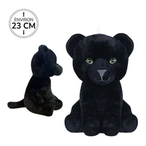 Peluche panthère noire assis, 23cm de haut