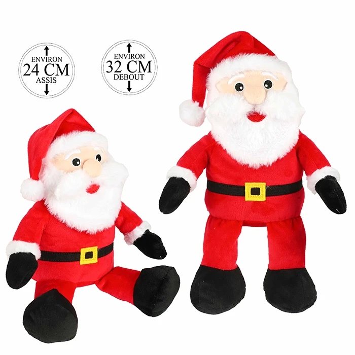 Peluche Père Noël 24cm assis et 32cm debout