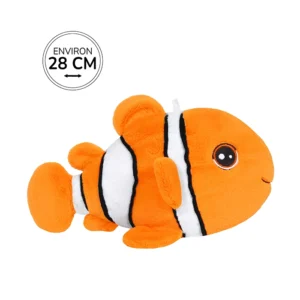 Peluche poisson clown, 28cm de long
