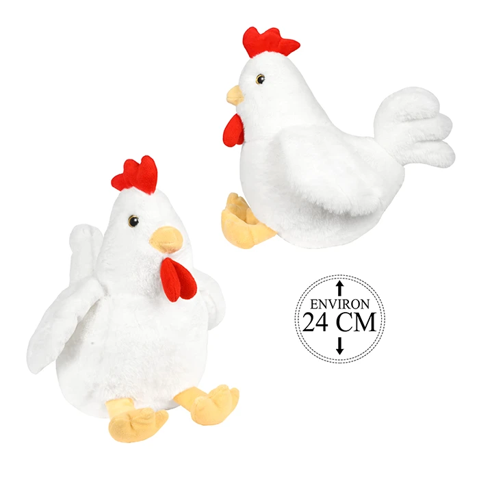 Peluche poule, 24cm de haut