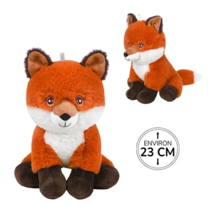 Peluche renard assis, 23cm de haut