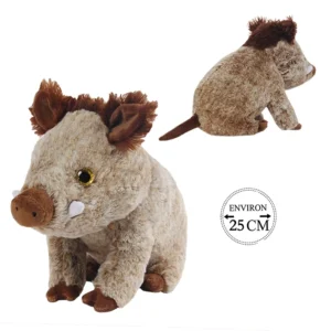 Peluche sanglier assis 25cm de long