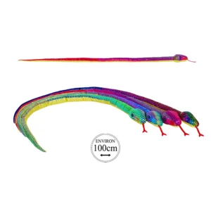 Peluche serpent brillant 4 coloris (vert, bleu, rose et multicolores), 100cm de long