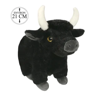 Peluche taureau noir, 21cm de haut