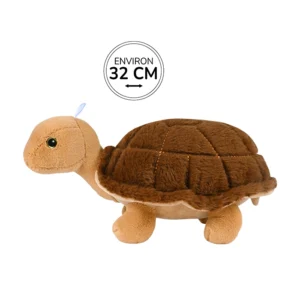 Peluche tortue de terre marron, 32cm de long