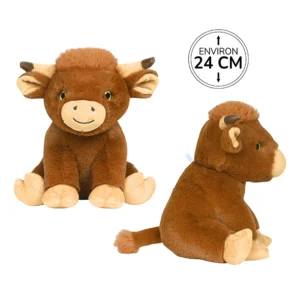 Peluche vache limousine assise 24cm de haut