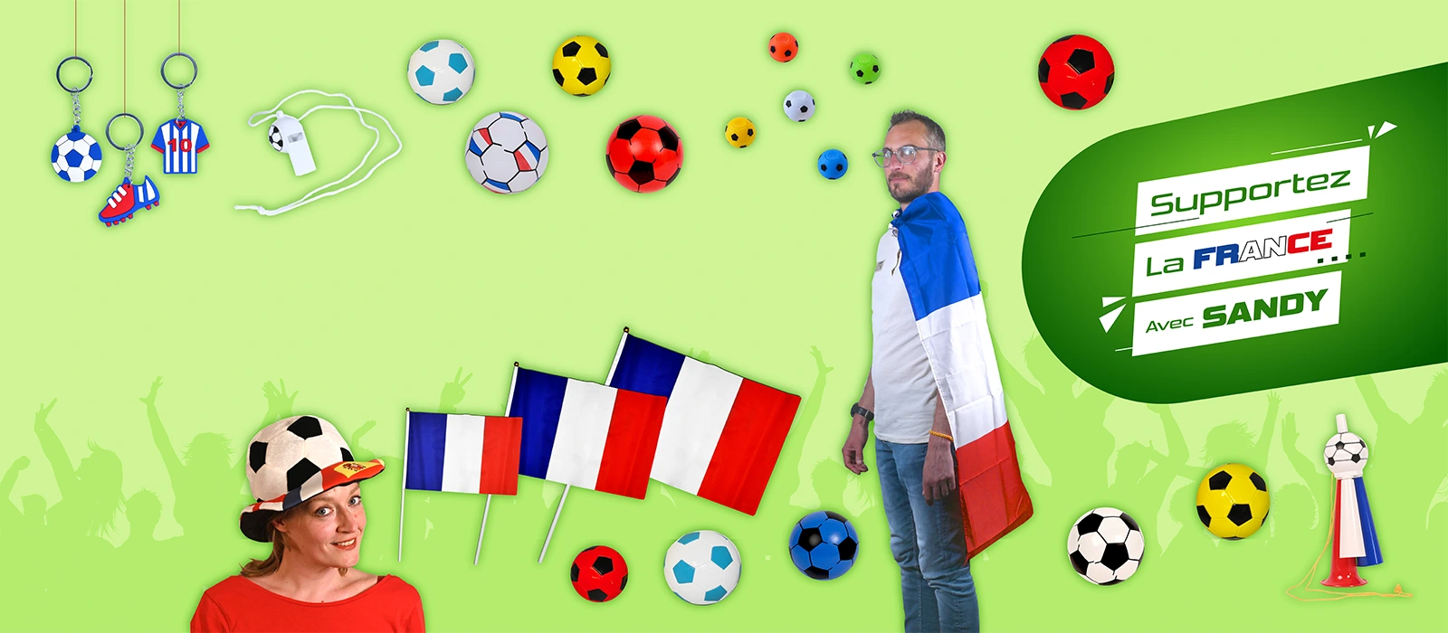 Sandy Grossite peluches, jouets et articles festifs image de la coupe du monde de foot 2026 des articles festifs , drapeaux, ballons de foot, porte clés t-shirt de foot....