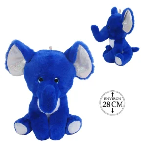Peluche éléphant assis, 28cm de haut