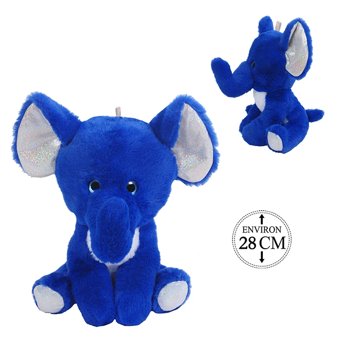 Peluche éléphant assis, 28cm de haut