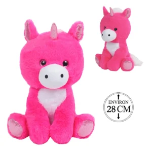 Peluche licorne assis, 28cm de haut