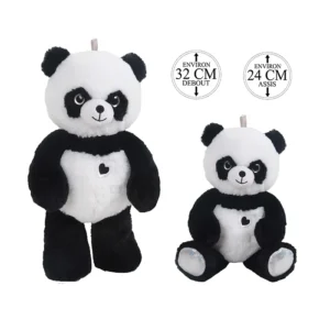 Peluche panda, 24cm de haut et 32cm debout