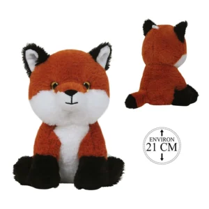 Peluche renard assis, 21cm de haut