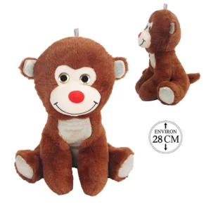 Peluche singe assis, 28cm de haut