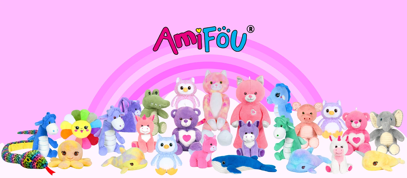 vue d'ue collections de peluches de la marque amifou de sandy