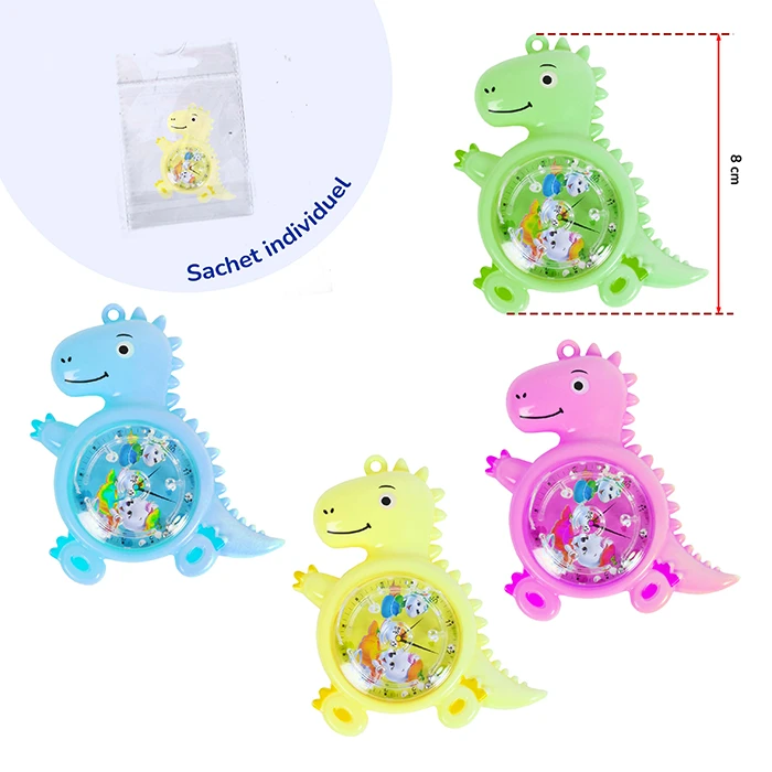 Jeu de patience dinosaure 4 assortis (vert, jaune, bleu et rose), 8cm de haut