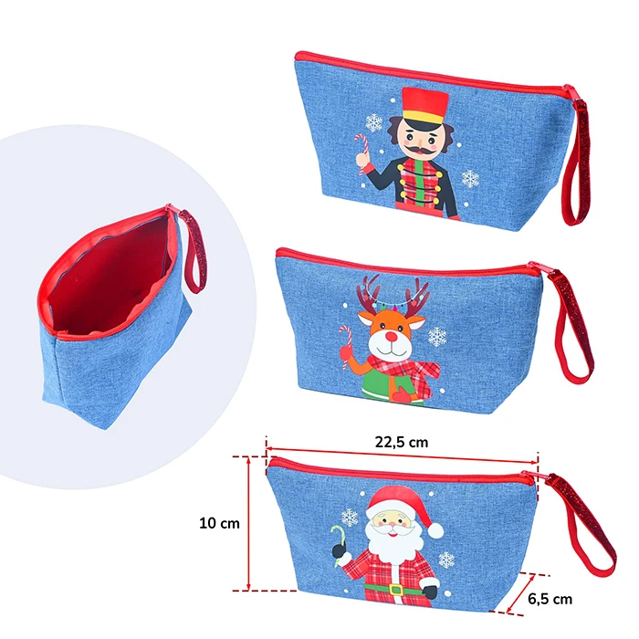Pochette de Noël bleu clair, 3 décors assortis imprimés