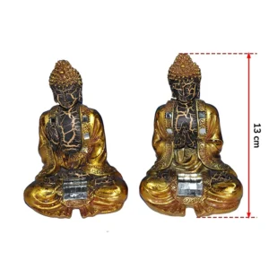 Set de 2 Bouddha or mat, 13cm de haut