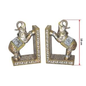 Set de 2 éléphant serre-livres or mat, 18cm de haut