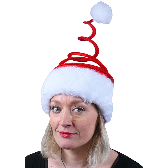 Bonnet ressort, bord et pompon peluche
