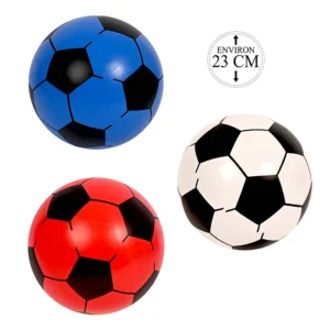 Jouet ballon foot couleur 3 assortis (rouge, bleu et blanc), 23 cm de diamètre