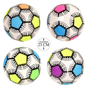 Jouet ballon foot couleur 4 assortis multicolores, 23 cm de diamètre