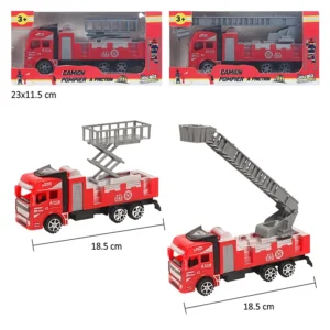 Jouet camion pompier 2 assortis, taille boite : 23cm de long et 11,5cm de large
