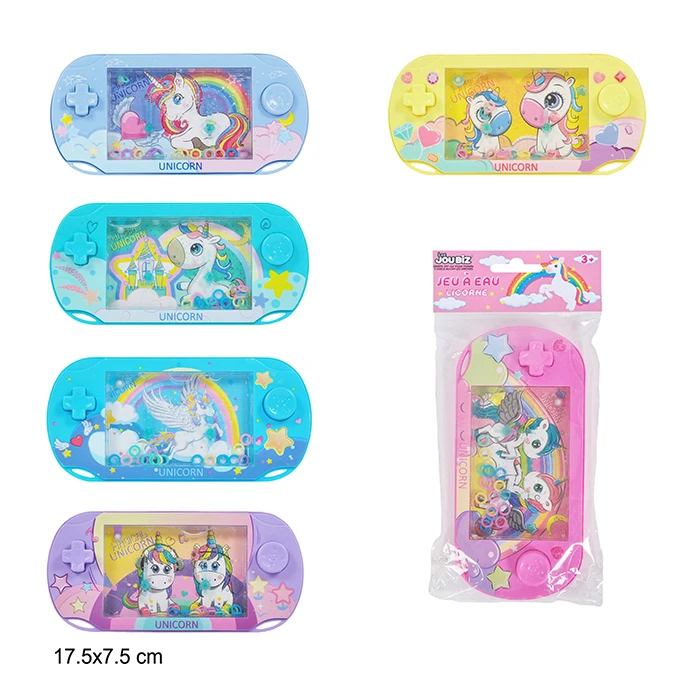 Jouet jeu de patience licorne 6 couleurs assorties (bleu glacial, bleu cyan, bleu turquoise, violet, rose et jaune), taille sachet : 17,5cm de haut et 7,5cm de large