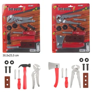Jouet panoplie d'outils de bricolage 2 assortis, taille carte : 30,5 cm de haut et 23,5 cm de large