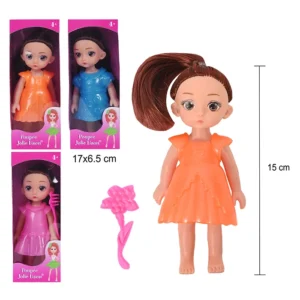 Jouet petite poupée 3 assortis, 15cm de haut