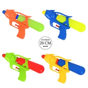 Jouet pistolet à eau 4 assortis, 20 cm de long