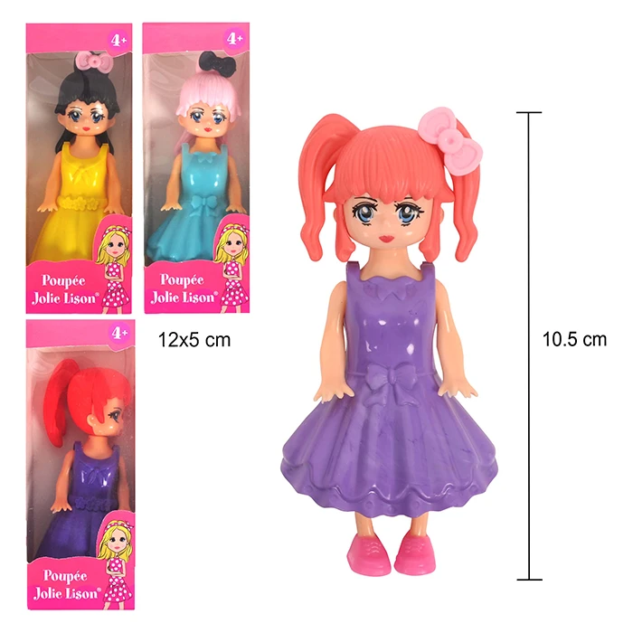 Jouet poupée 3 assortis, 10,5cm de haut