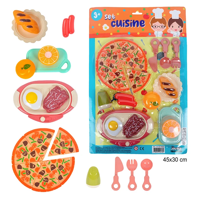 Jouet set cuisine, taille carte : 45 cm de haut et 30 cm de large