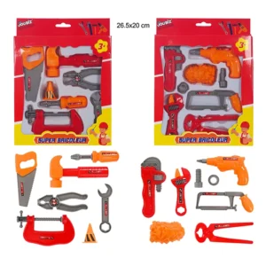 Jouet set outils 2 assortis, taille carte : 26,5 cm de haut et 20 cm de large